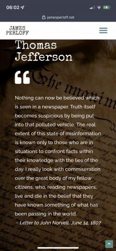 JEFFERSON didn't trust the PRESS