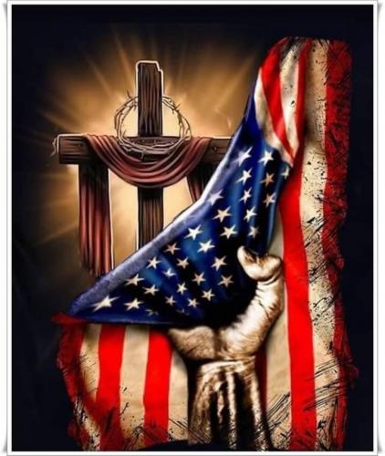 Flag & Cross with hand