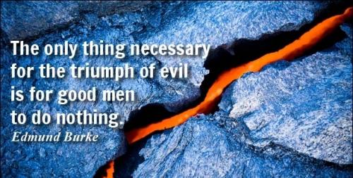 THE ONLY THING NECESSARY FOR THE TRIUMPH OF EVIL IS THAT GOOD MEN SHOULD DO NOTHING