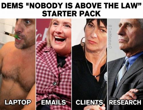 Democrat, Hunter, Hillary, Ghislaine Maxwell, Fauci -- Starter Pack