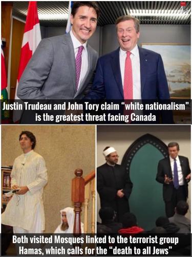 Justin Trudeau and John Tory - white nationalist