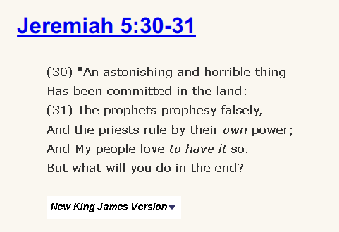 Jeremiah 5:30-31