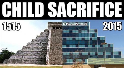 Abortion -- Child Sacrifice 1515 Aztec-Maya to 2015 USA