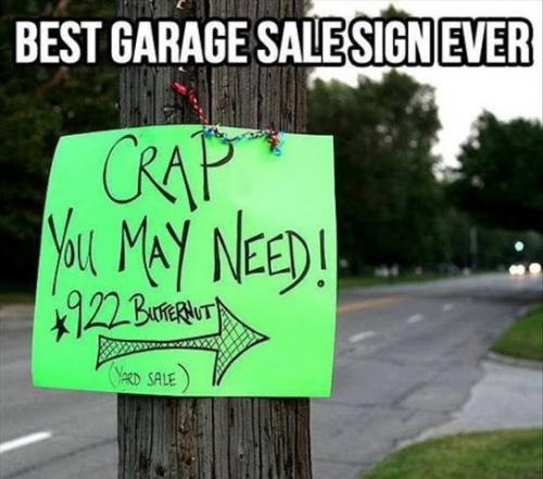 Garage Sale Sign -- The Best