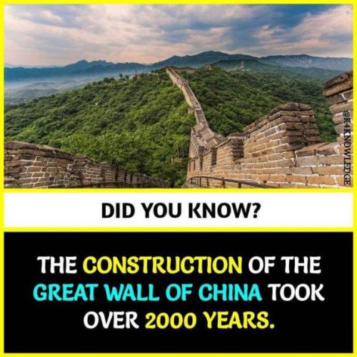 Did You Know -- Great Wall of China 2000yrs to Build