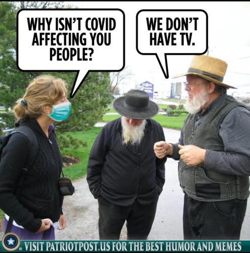 COVID -- Amish no TV no vaccination