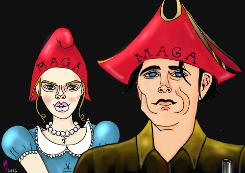 maga hat political cartoon nft