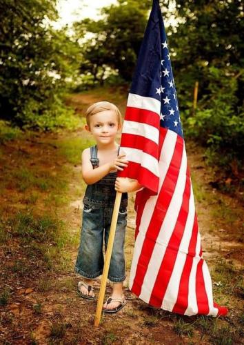 Flag & Child Holding