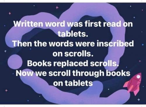 Writing -- Cycle of History, Tablets, Scrolls, Books, Tablets