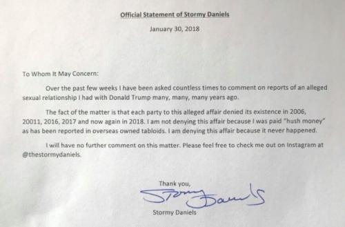 B Stormy Daniel letter