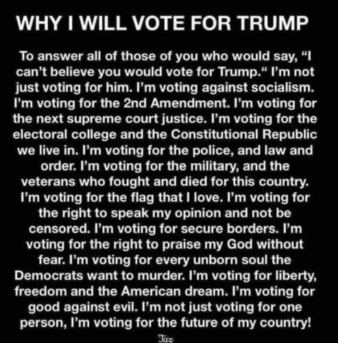 M why vote Trump