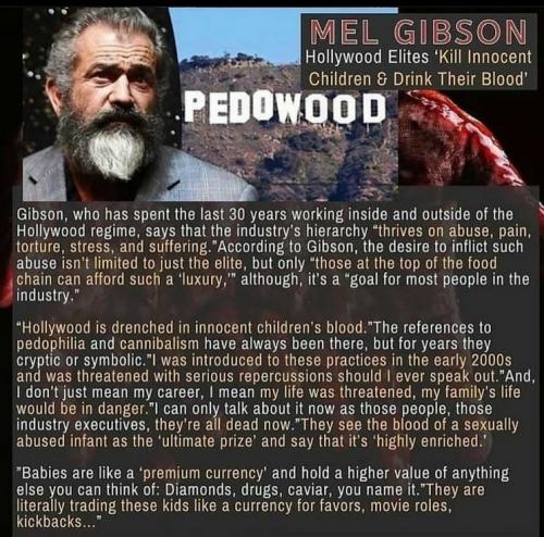 Mel Gibson, Hollywood, Pedophiles, Blood, Sacrifice -- His Warning 20 years ago3