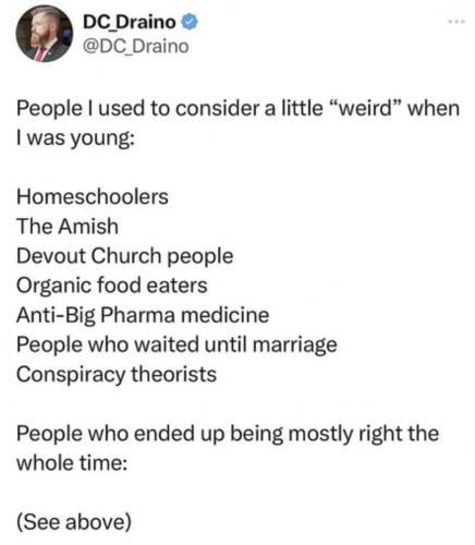 weird to right on