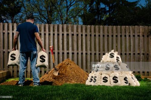= HUNTER BURYING MONEY IN HIS DAD BACK YARD