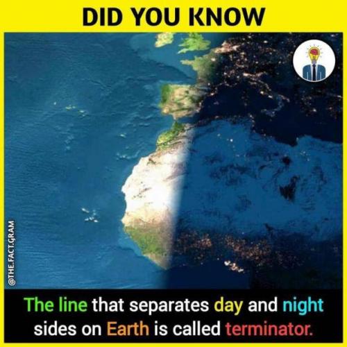 Did You Know -- Terminator (line betw Day & Nite)