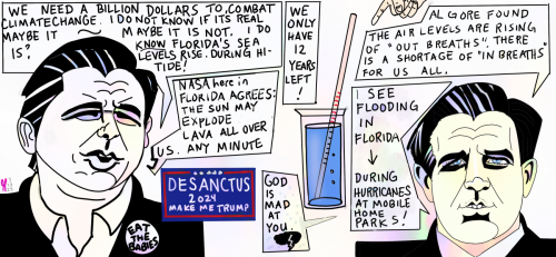 ron desanctus political cartoon desantis