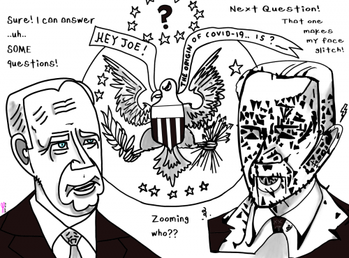 Joe Biden Glitch Political Cartoon nft gabby ai