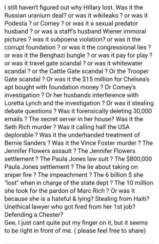 clinton crimes in a nutshell
