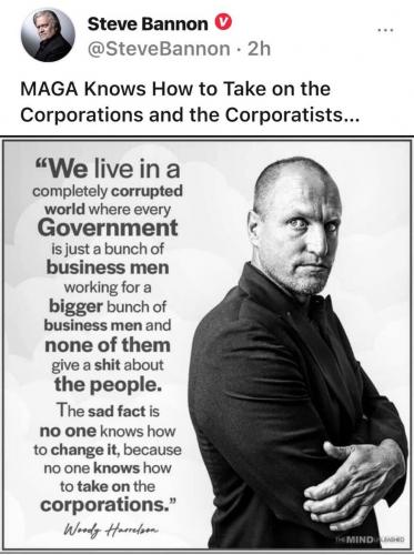 Woody Harrelson, Government, Corporations -- Corrupt