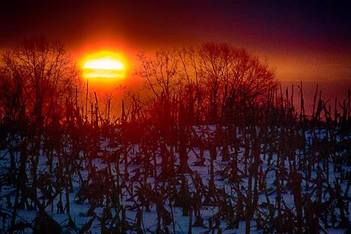 An eerie sunrise. Somewhere in Mogadore, Ohio