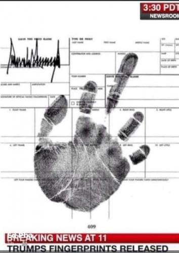= DONALD TRUMP FINGER PRINTED AT D A - LMFAO