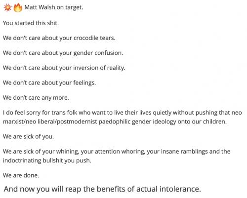 Walsh on trans