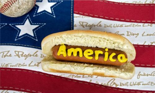 Flag - Hot dog & baseball