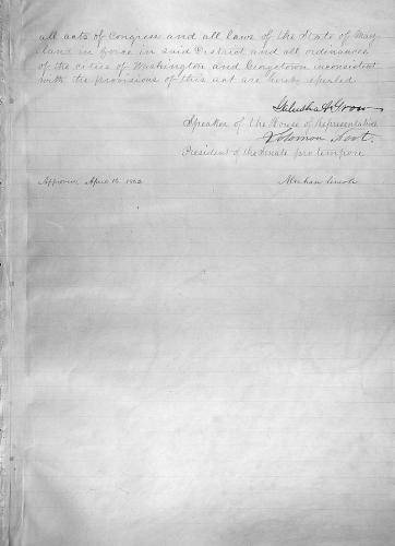 emancipation ACT WASHINGTON 2