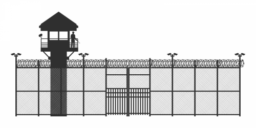 Prison -- Gates with Guard Tower
