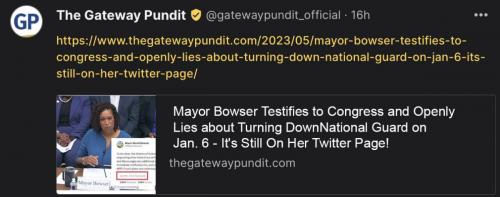 DC mayor Bowser lies
