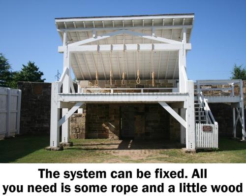 The system can be fixed. All you need is some rope and a little wood.