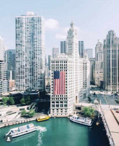 USA Flag -- Skyscraper