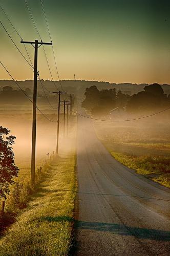 A rural morning view in Canton, Ohio