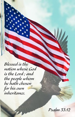 Ps. 33;12 (USA Flag and Eagle)