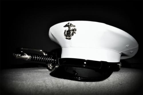 Marine Corps cover and sword