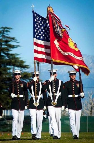 Flag - Marines presenting colors
