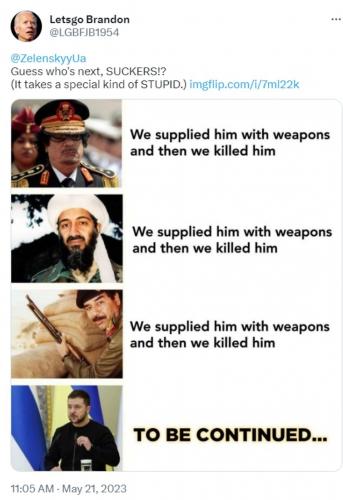 Letsgo Brandon tweets Zelenskyy