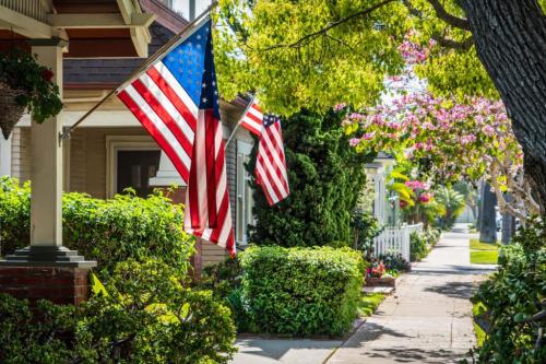 USA Flag -- Street View