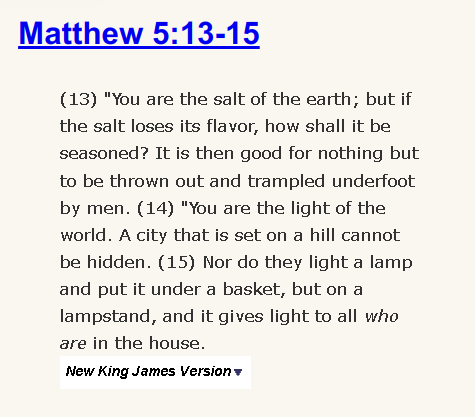 Matthew 5:13-15