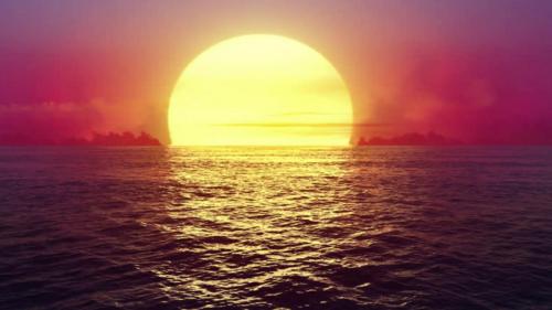 Big Sunset Over Water