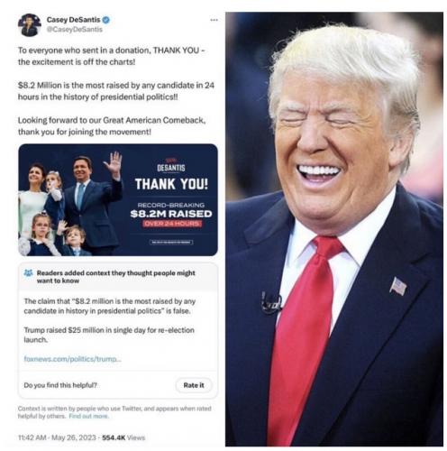 Trump Out Raises DeSantis