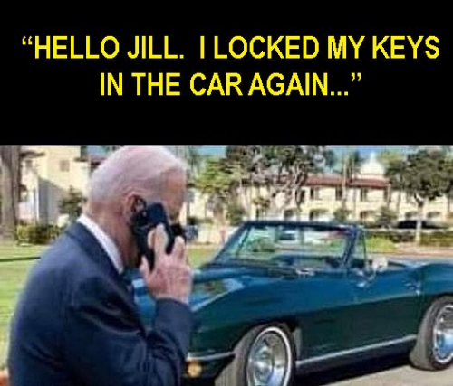 biden keys in car