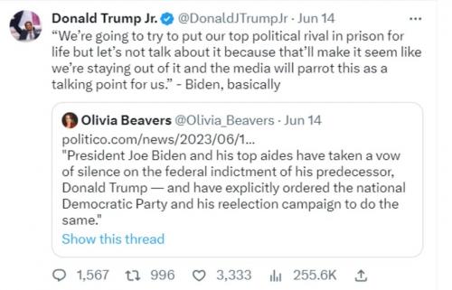 DJT Junior tweet 6 14 2023