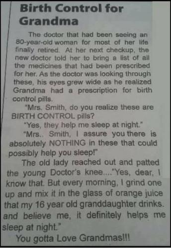 Birth Control - For Grandma