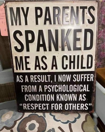 Spanking -- Psychological Condition 'Respect for others'
