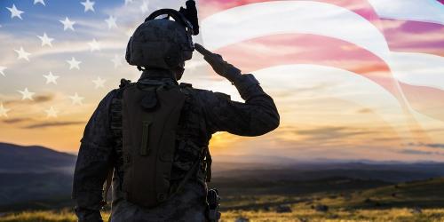 Flag - Soldier saluting