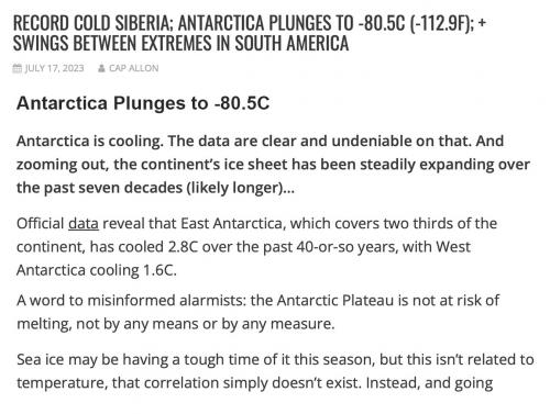 Antarctica plunges