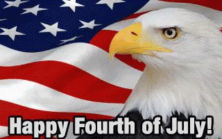 July 4th -- Happy 4th (Eagle, Flag) [GIF]