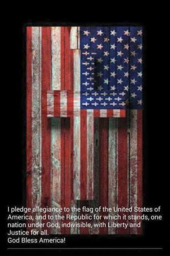 Pledge 25 - With flag and cross