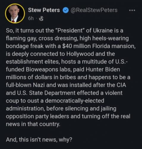 Stew Peters on Zelenskyy